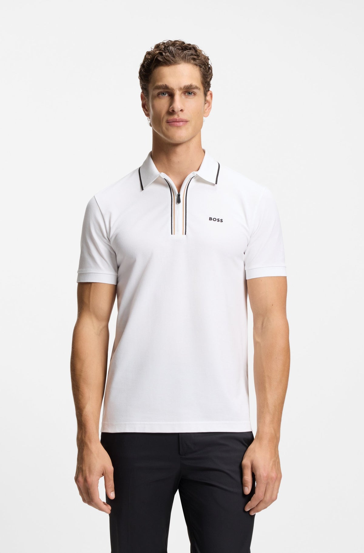 Active Slim-fit polo shirt in moisture-wicking stretch cotton