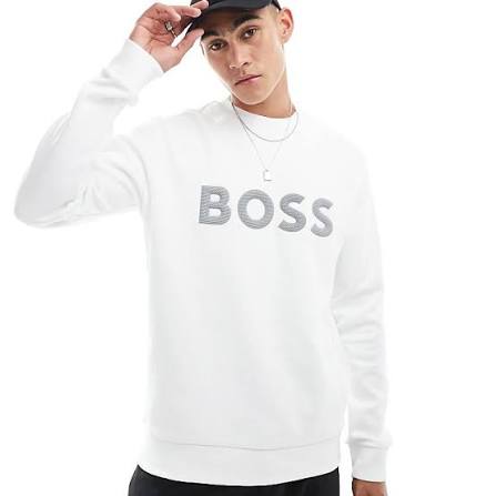 BOSS Salbo sweatshirt in white