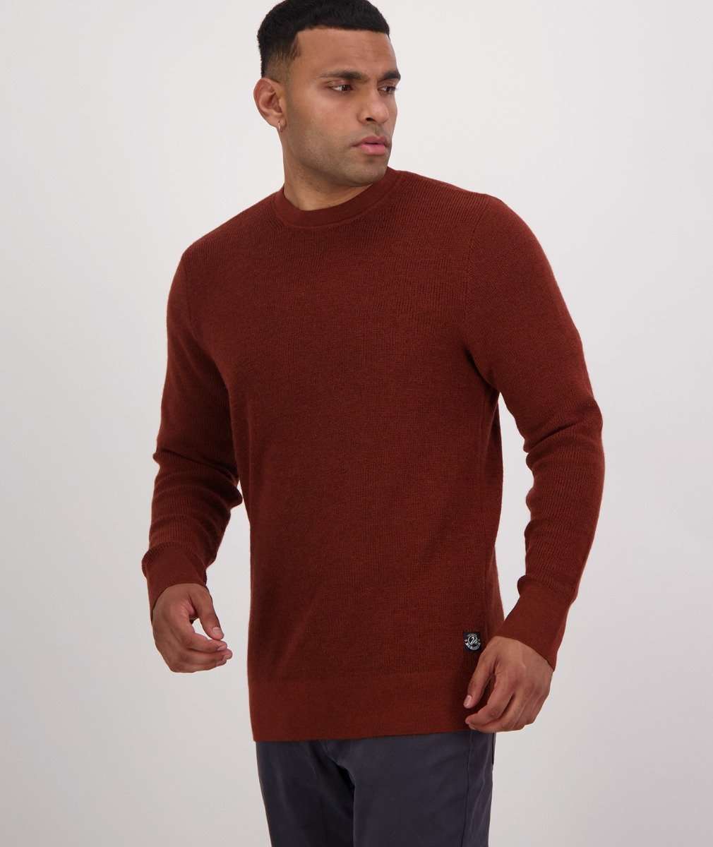 Otahu River Crew Knit Wool Jumper – Merlot