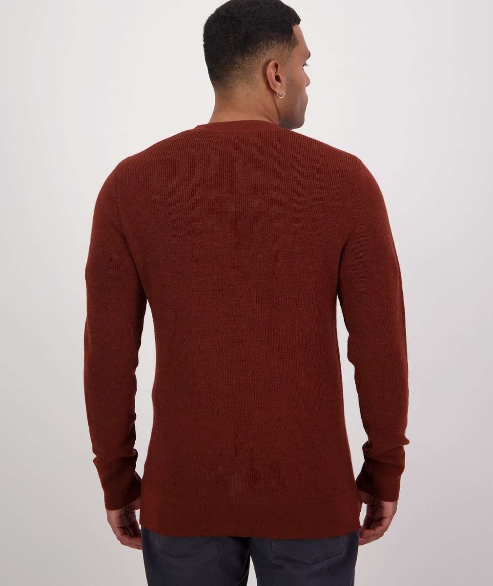 Otahu River Crew Knit Wool Jumper – Merlot