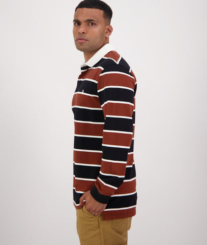 Men's Whitson Rugby Shirt- Brown/Black