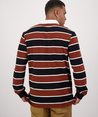Men's Whitson Rugby Shirt- Brown/Black